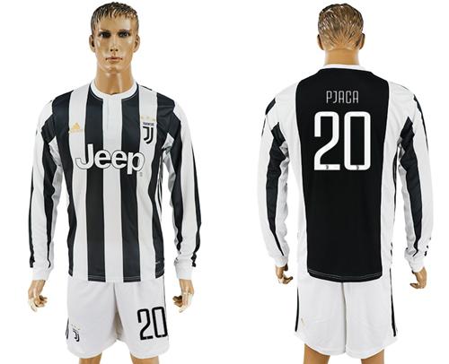 Juventus #20 Pjaca Home Long Sleeves Soccer Club Jersey